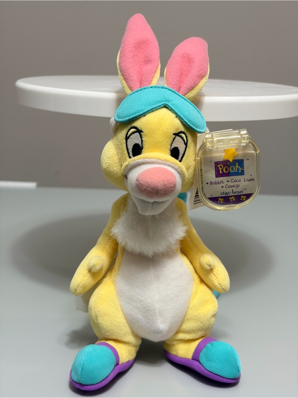 Vintage 1999 Disney "Star Bean" Bedtime/Nightie Rabbit 9” Plush Beanie Toy/NWT
